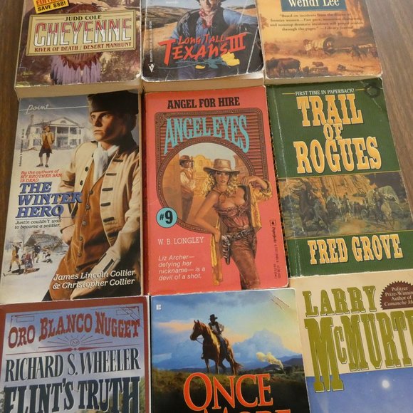 Lot Of 9 Vintage Western Paperback Books Various Authors - Picture 3 of 8